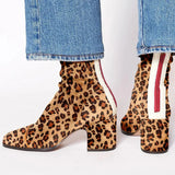 Amandine | Elegantne čizme do gležnja s leopard uzorkom