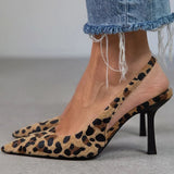 Angie | Leopard Print Slingback Heels