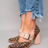 Lydia | Suede Leopard Print Heels