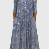 Radmila - Elegantna midi haljina s V-izrezom