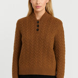 Mila - Džemper pleten kabelskim uzorkom s gumbima