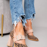 Lydia | Suede Leopard Print Heels